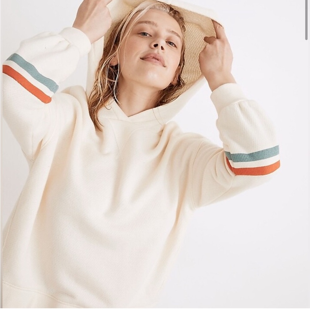 Madewell • MWL Airyterry Stripe Sleeve Hoodie